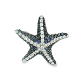 14k White Gold .24cttw Diamonds With .63cttw Sapphire Starfish Pendant