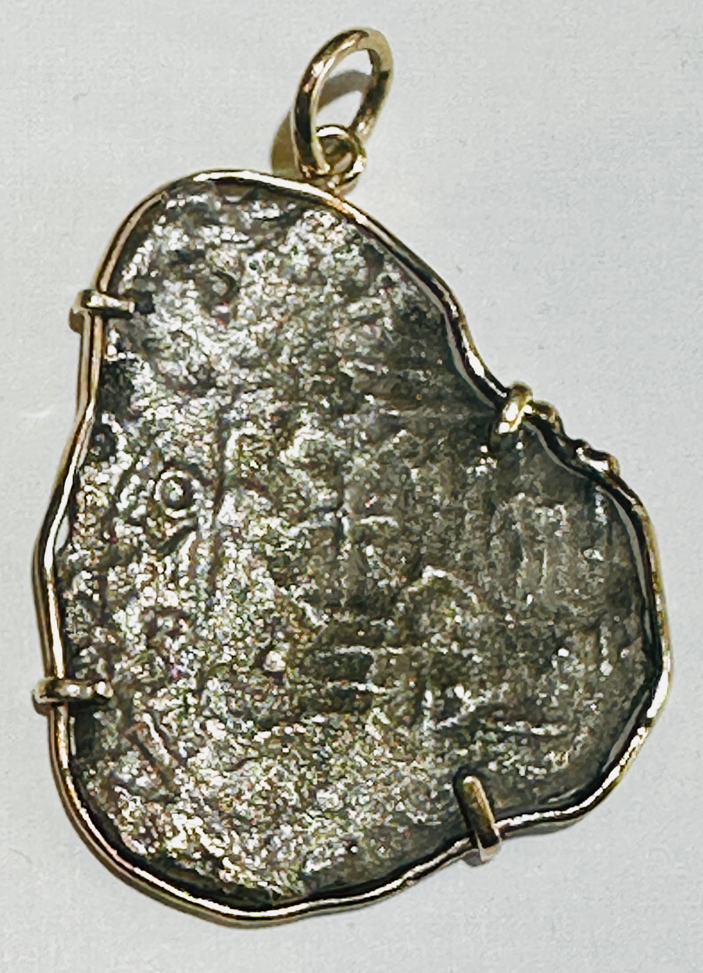 Concepcion Wreck 8 Reales Treasure Coin 14k Gold Bezel 69492