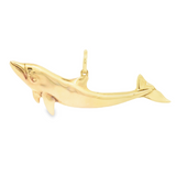 14k Yellow Gold Large Dolphin Pendant