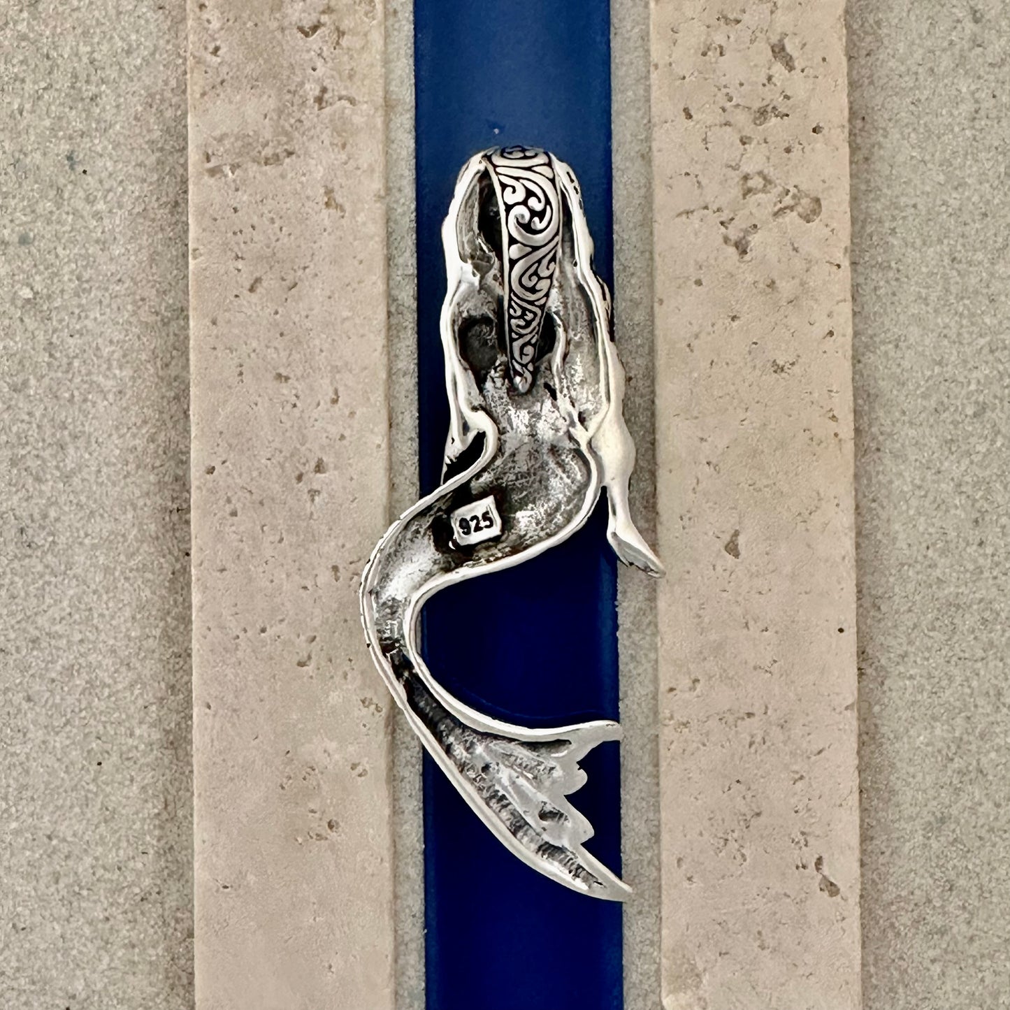 925 Sterling Silver Large Mermaid Pendant