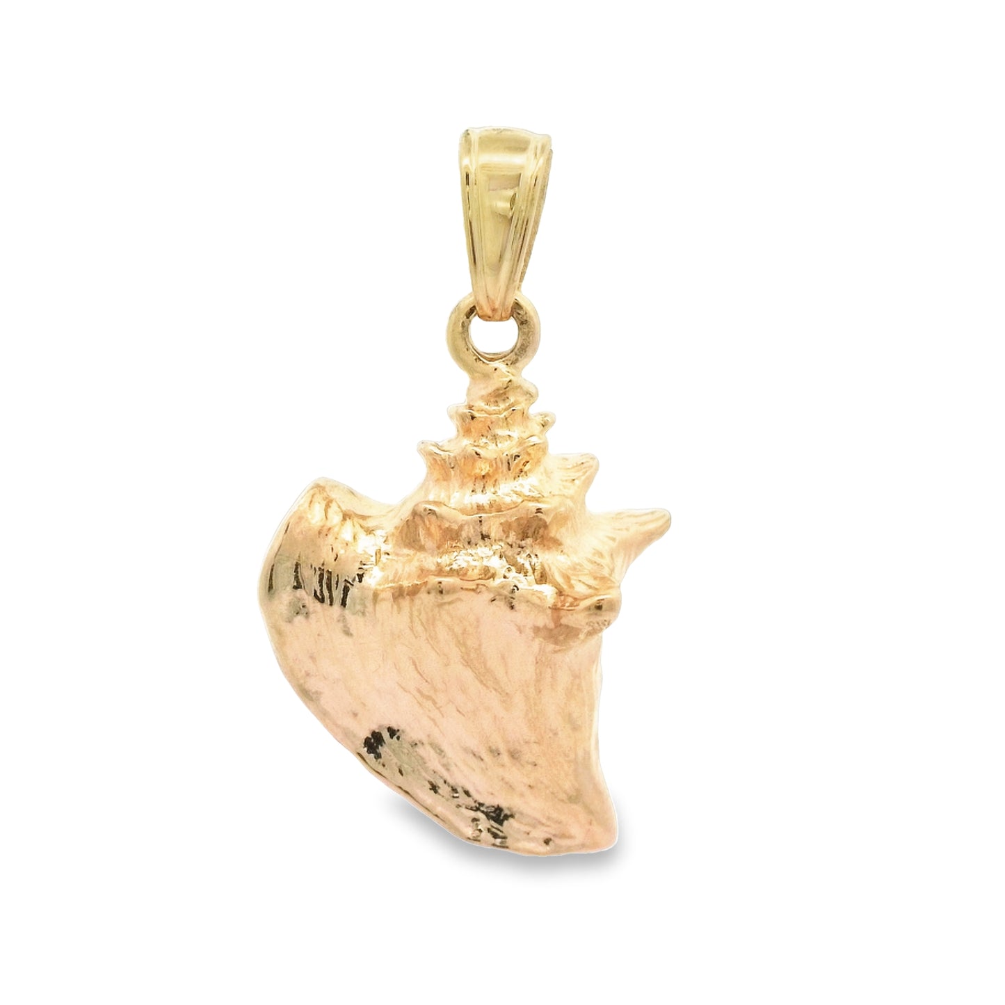 14k Yellow Gold Enamel Conch Pendant