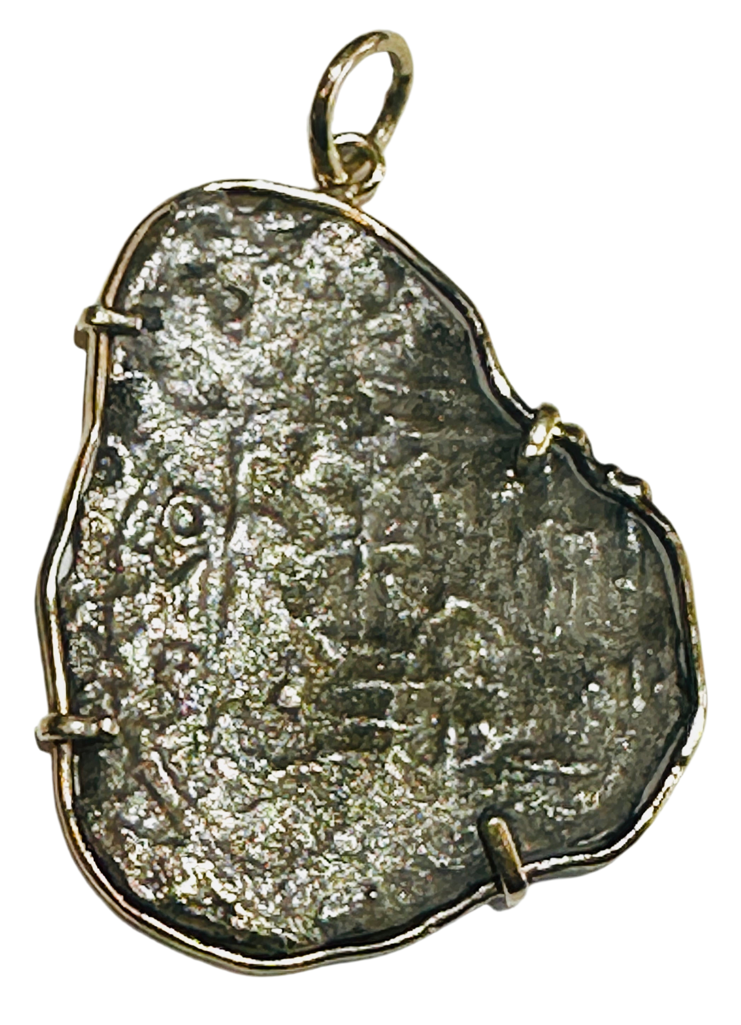 Concepcion Wreck 8 Reales Treasure Coin 14k Gold Bezel 69492