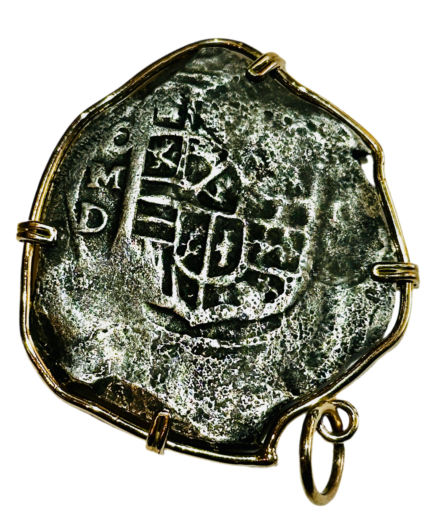 Spice Island Wreck 8 Reales Treasure Coin 14k Gold Bezel 69467
