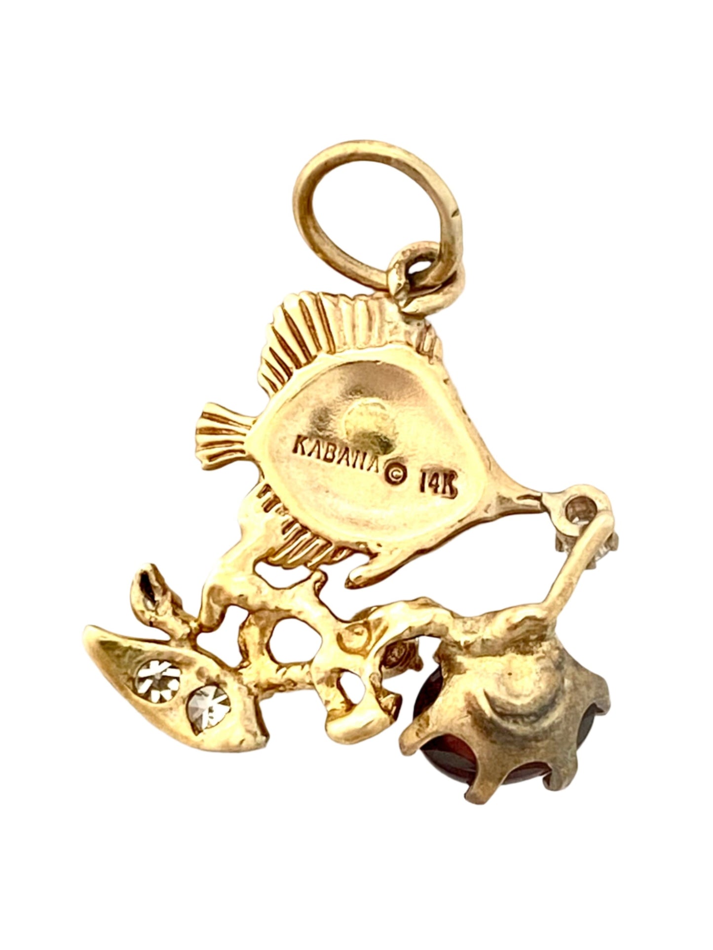 14K Yellow Gold Kabana Butterfly fish customized pendant
