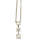 14k white gold Diamond 3-stone Necklace Pendant