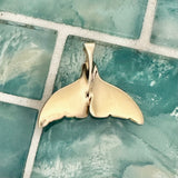 14k Yellow Gold Whale Tail Pendant