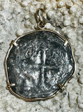 1715 San Martin Cabin Wreck 8 Reales Treasure Coin 14k Gold Bezel 67744