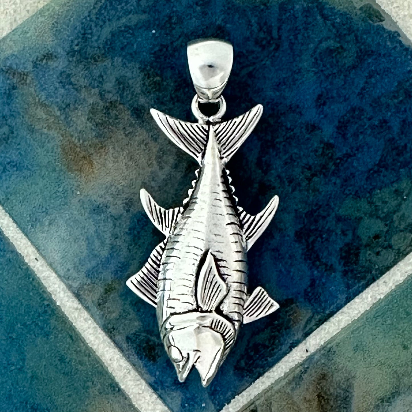 925 Sterling Silver Tuna Pendant