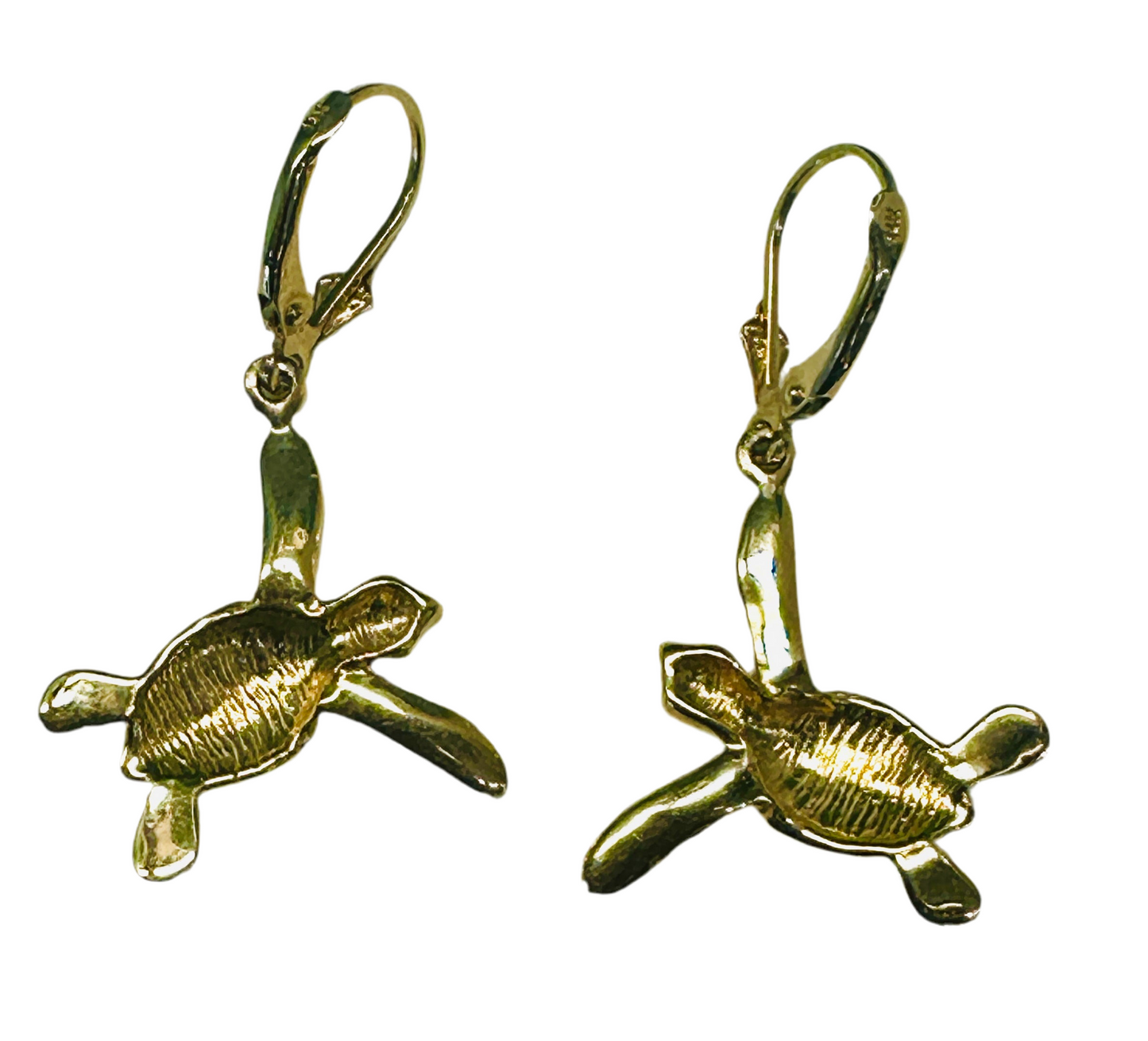 14k Gold 2-tone Turtle Dangle Earrings - DePaulas