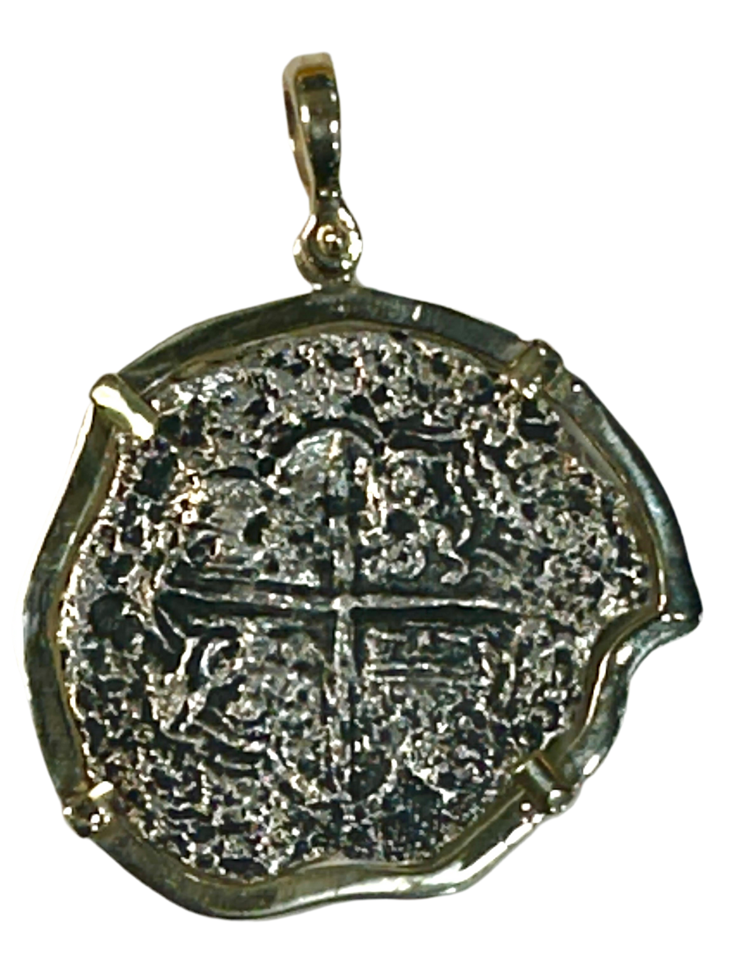Atocha 14k Gold Bezel 8 Reales Spanish Treasure Coin AT10002