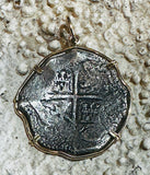 Spice Island Wreck 8 Reales Treasure Coin 14k Gold Bezel 69469