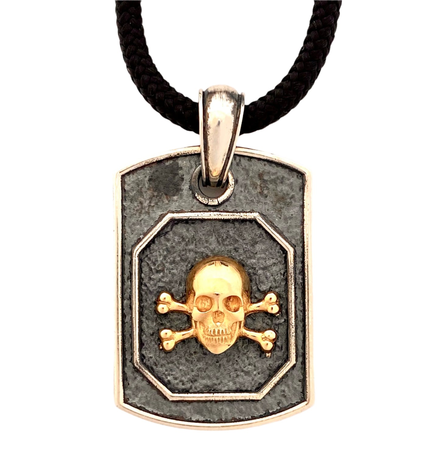 14k Gold & Sterling Silver Pirate Skull Pendant Axion