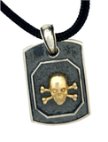 14k Gold & Sterling Silver Pirate Skull Pendant Axion