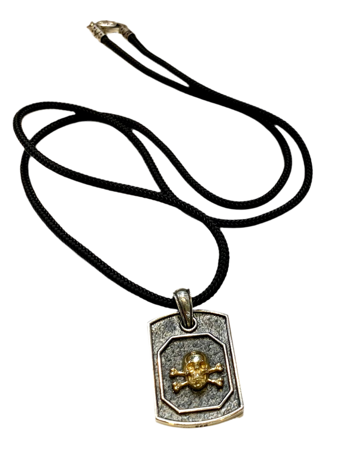 14k Gold & Sterling Silver Pirate Skull Pendant Axion