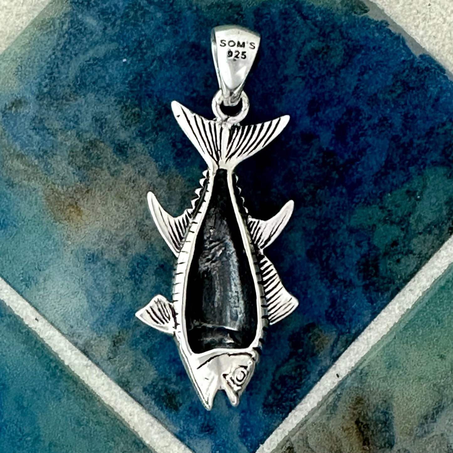 925 Sterling Silver Tuna Pendant