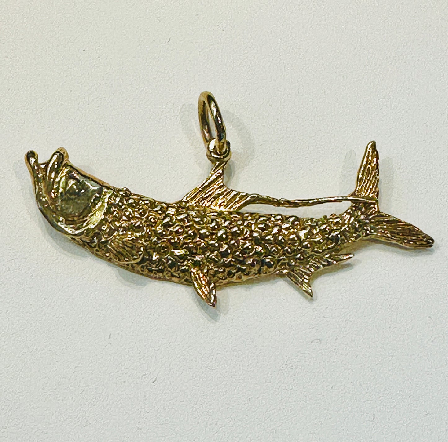 14k Gold Large Tarpon Pendant