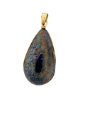 14k gold handmade custom bezel boulder opal pear shape pendant