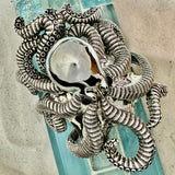 925 Sterling Silver XL Octopus Cuff Bracelet
