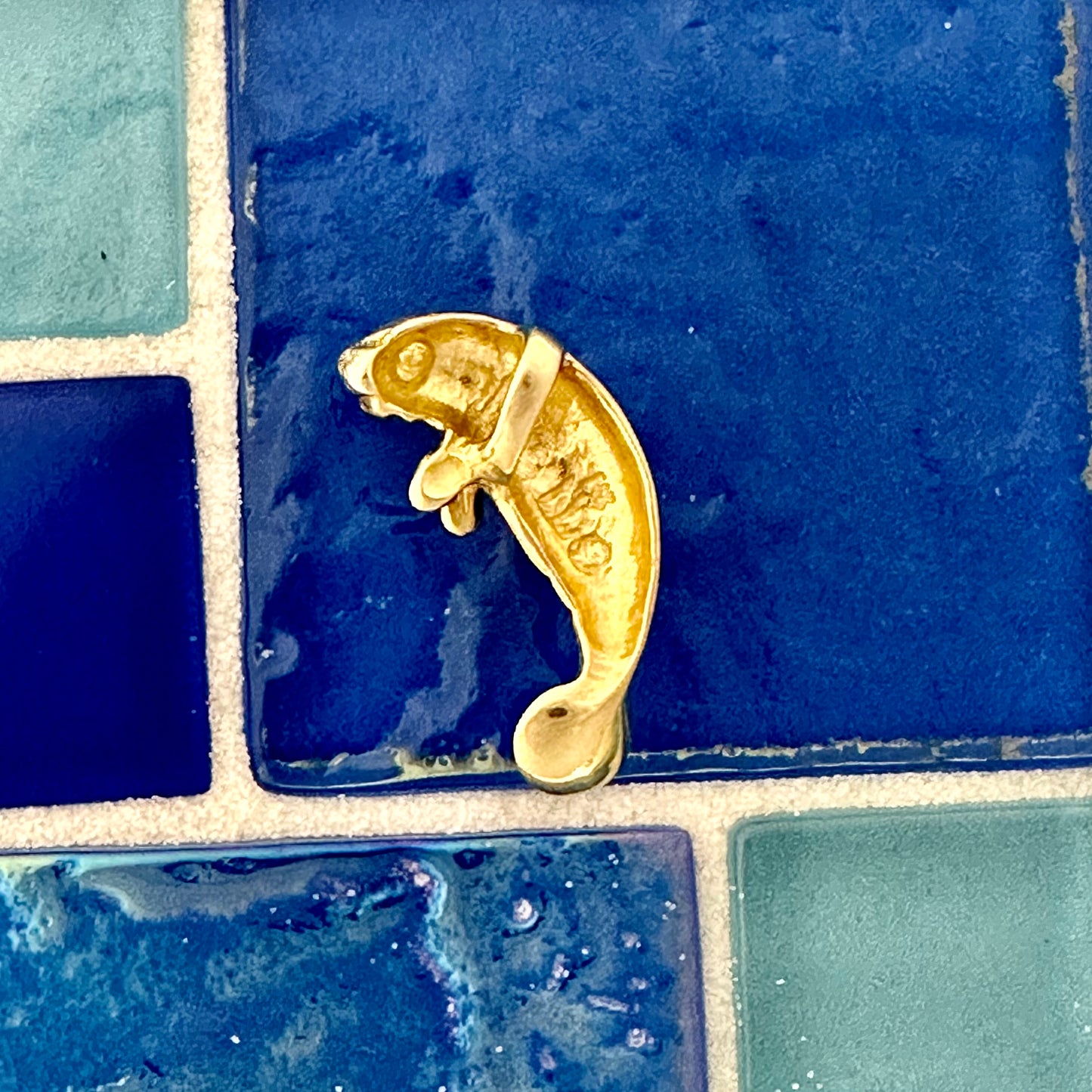 14k Yellow Gold Manatee Pendant