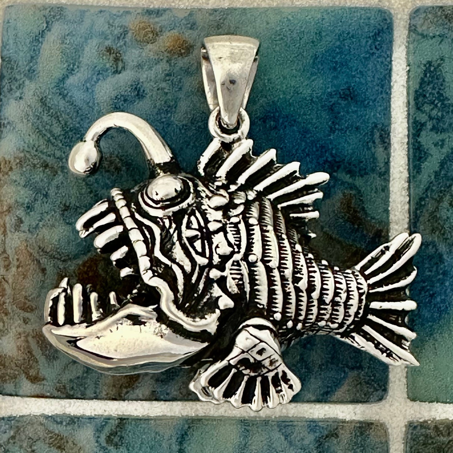 925 Sterling Silver Anglerfish Pendant
