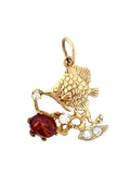 14K Yellow Gold Kabana Butterfly fish customized pendant