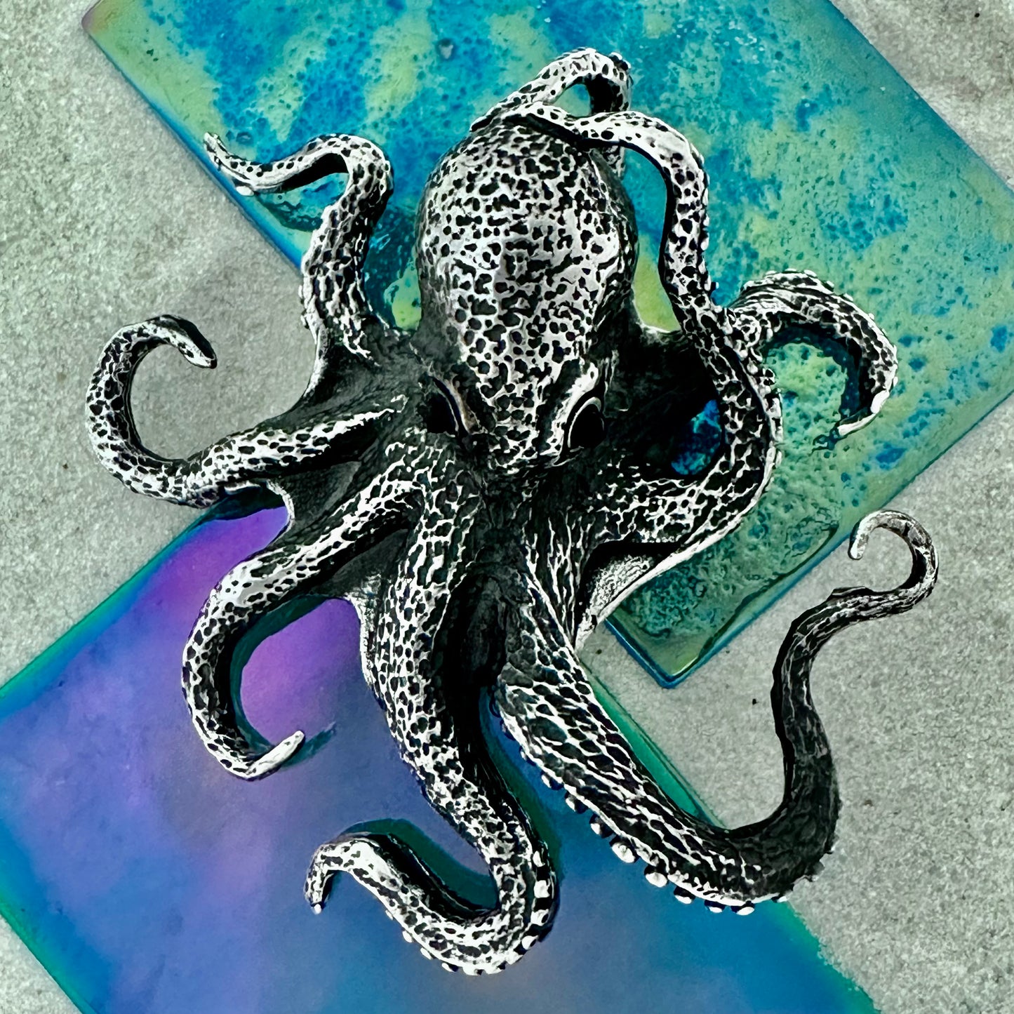 925 Sterling Silver XL Octopus Pendant