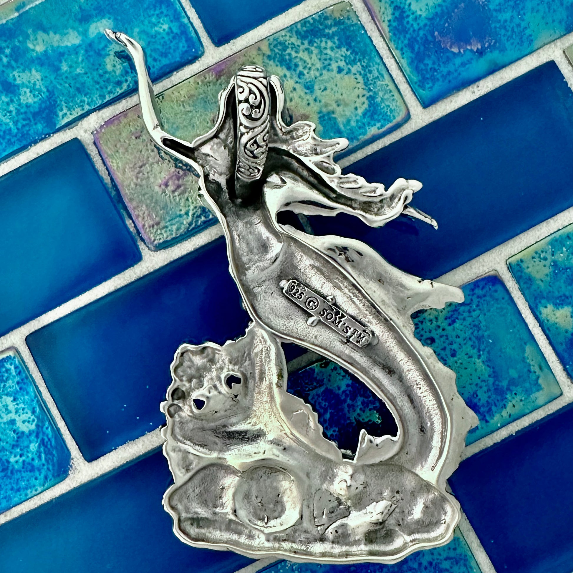 925 Sterling Silver XL Mermaid Pendant - DePaulas