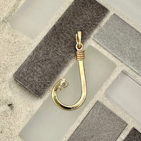 Large Gold Men's Fish Hook Bracelet.