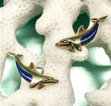 14k Gold Lapis Lazuli Dolphin Earrings by Kabana