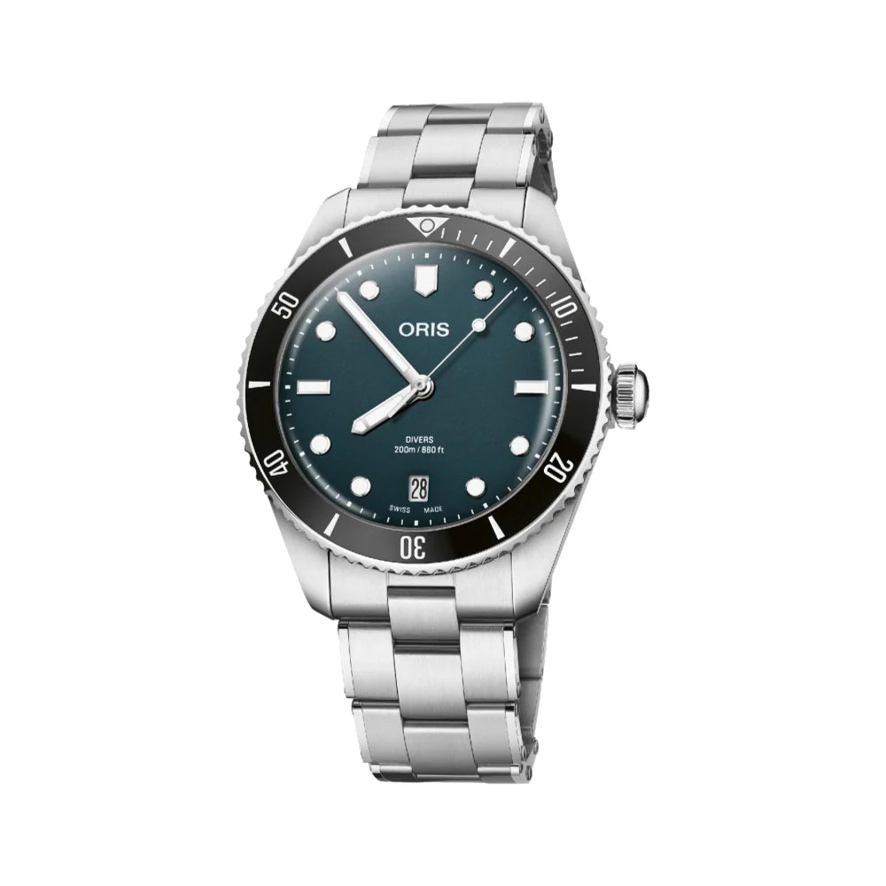 Oris Divers Date Blue Dial Watch 01 733 7795 4055-Set - DePaulas