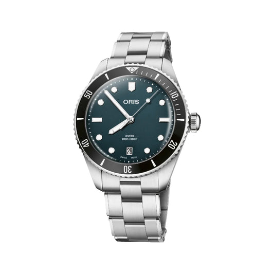 Oris Divers Date Blue Dial Watch 01 733 7795 4055-Set - DePaulas