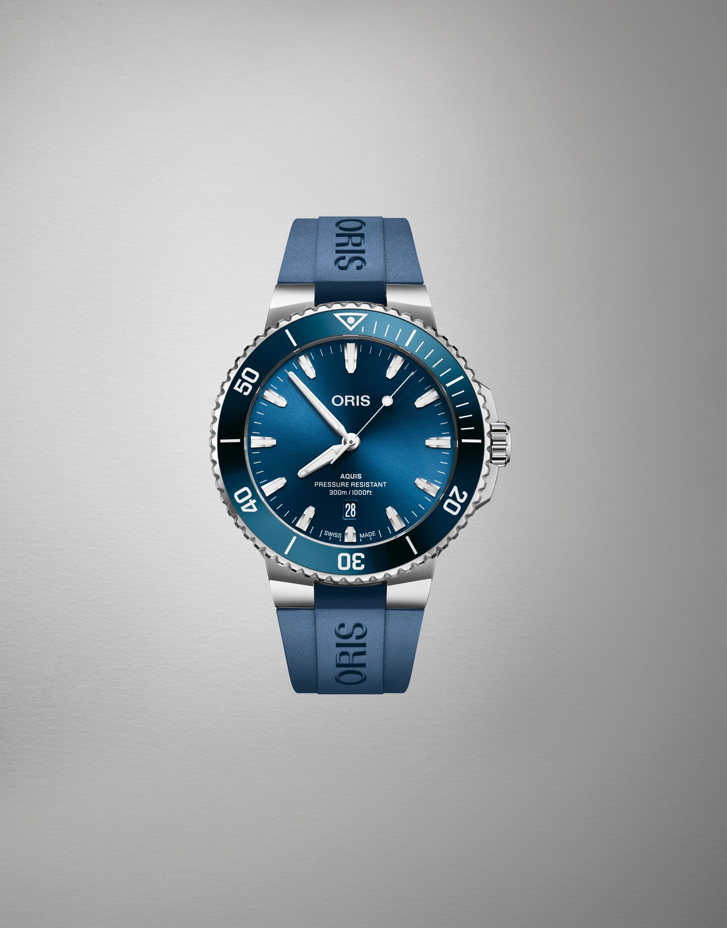 Oris Aquis Blue Dial Blue Strap Dive Watch 01 733 7789 4154-07 8 23 04PEB