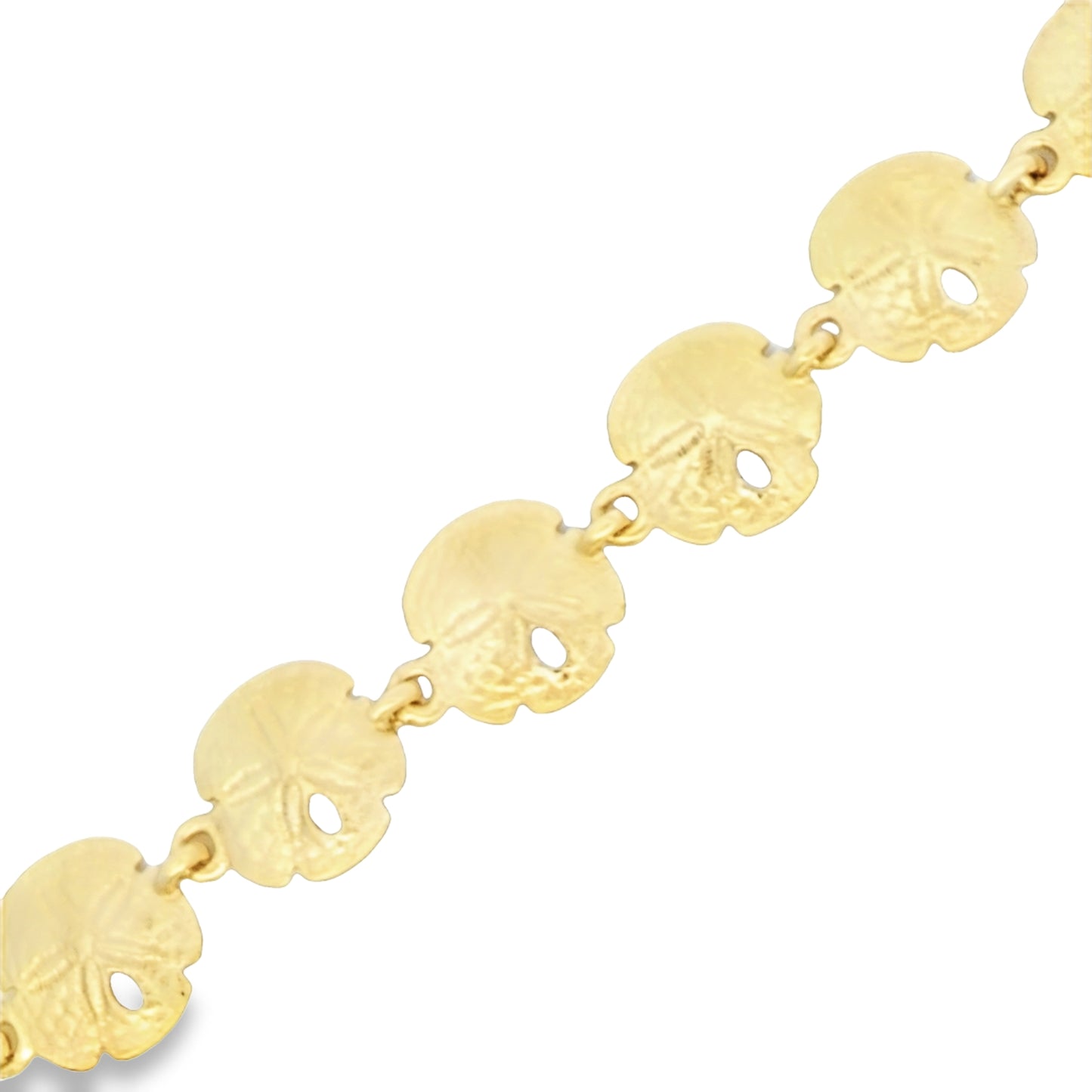 14k Yellow Gold Sand Dollar Bracelet 7 3/4"