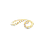 14k Yellow Gold .31cttw Diamond Wave Ring Size 7