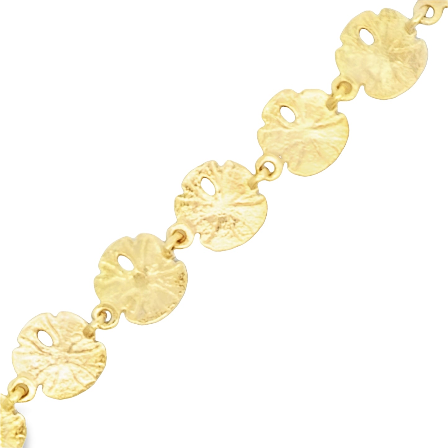 14k Yellow Gold Sand Dollar Bracelet 7 3/4"