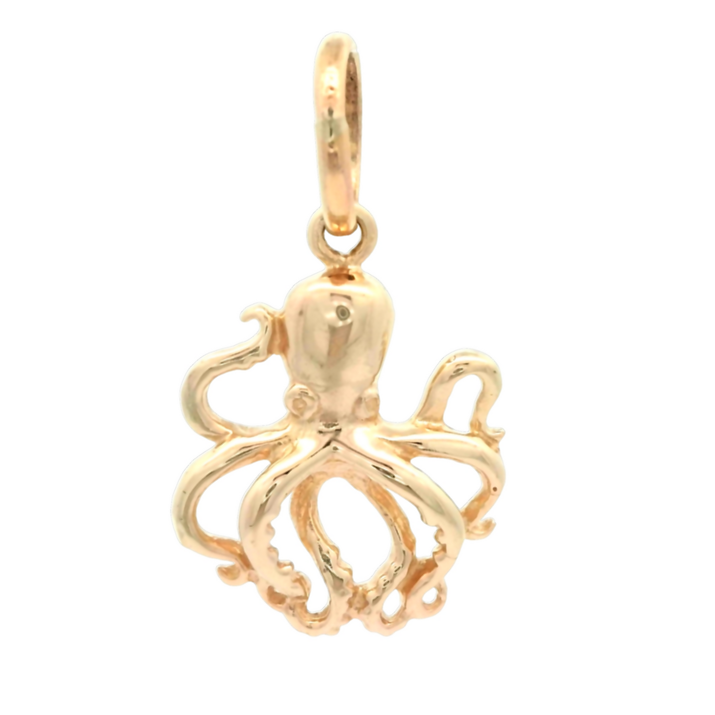 14k Yellow Gold Octopus Pendant