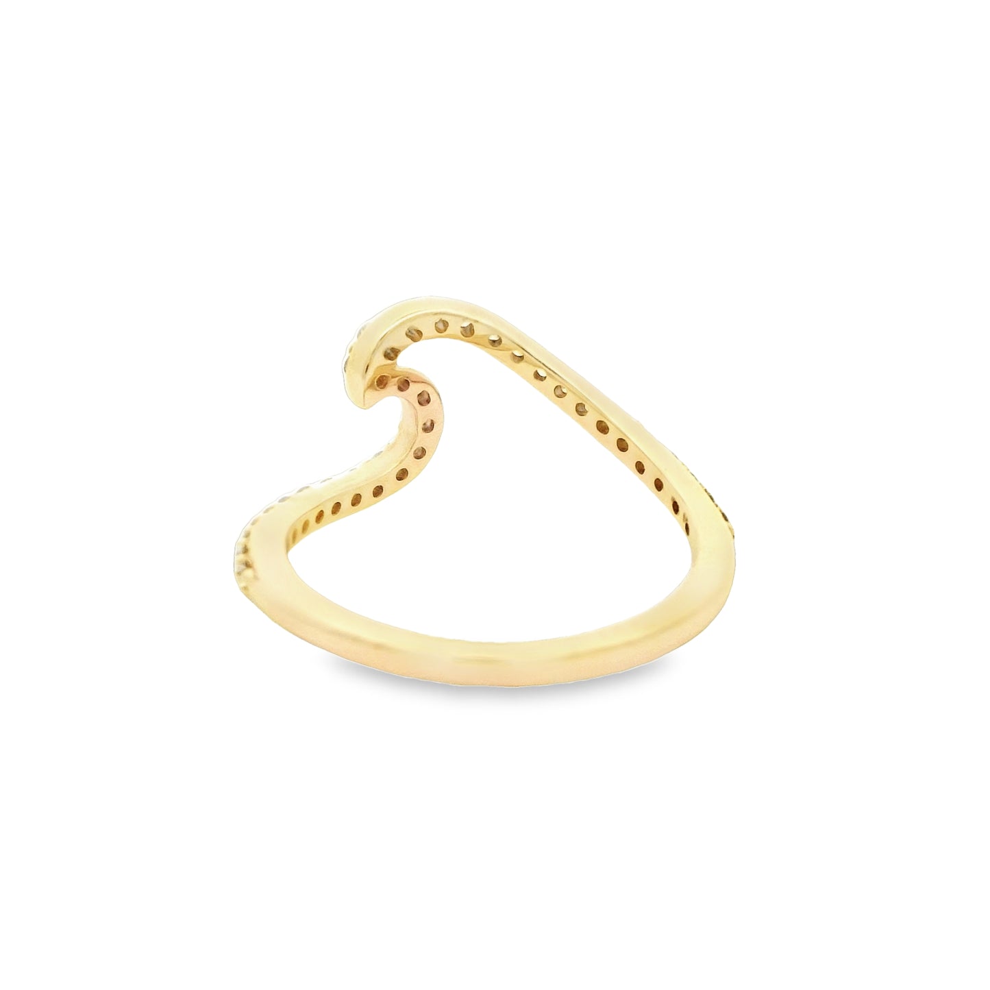 14k Yellow Gold .31cttw Diamond Wave Ring Size 7