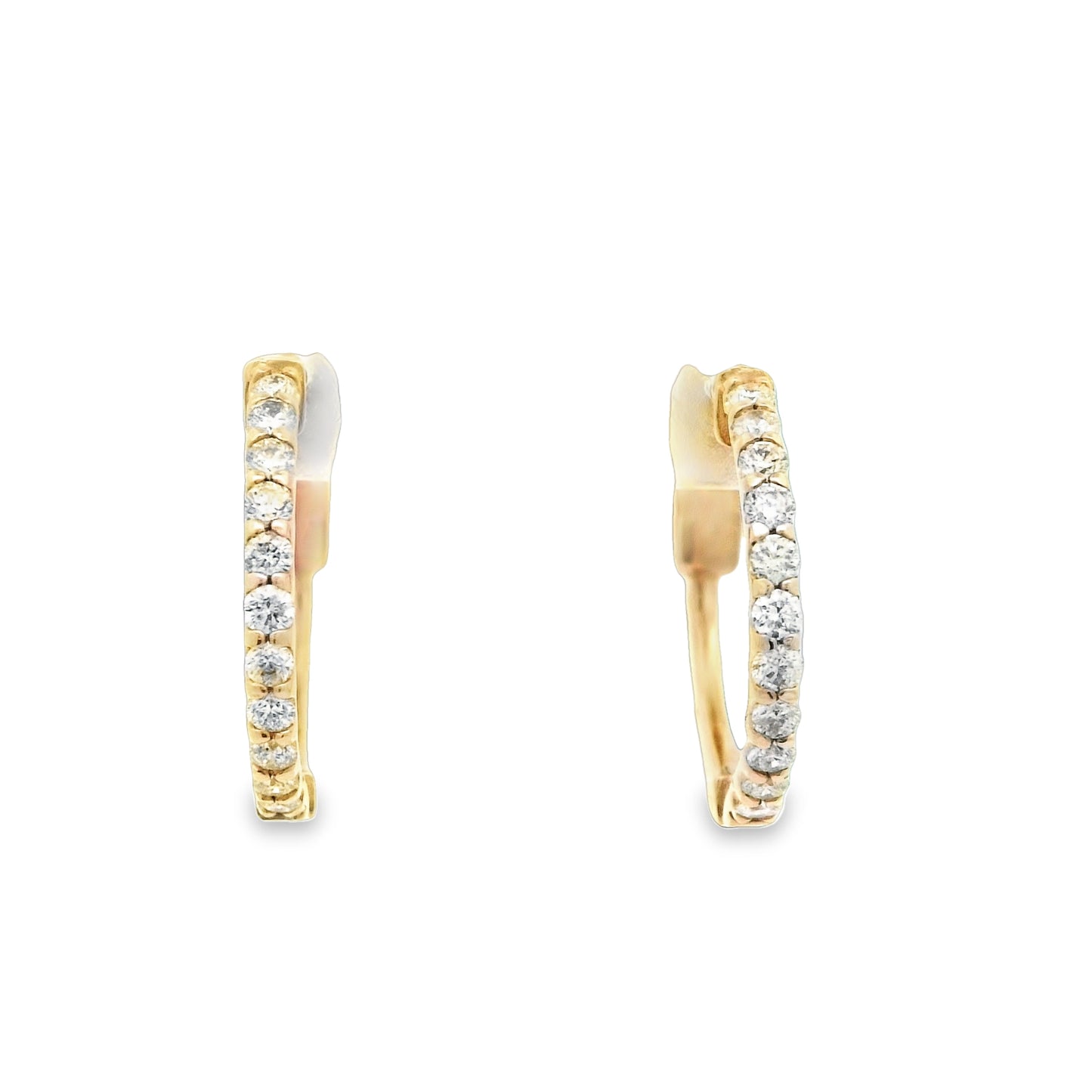 14k Yellow Gold .45cttw Diamond Hoop Earrings