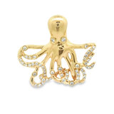 14k Yellow Gold Diamond .25cttw Octopus Pendant