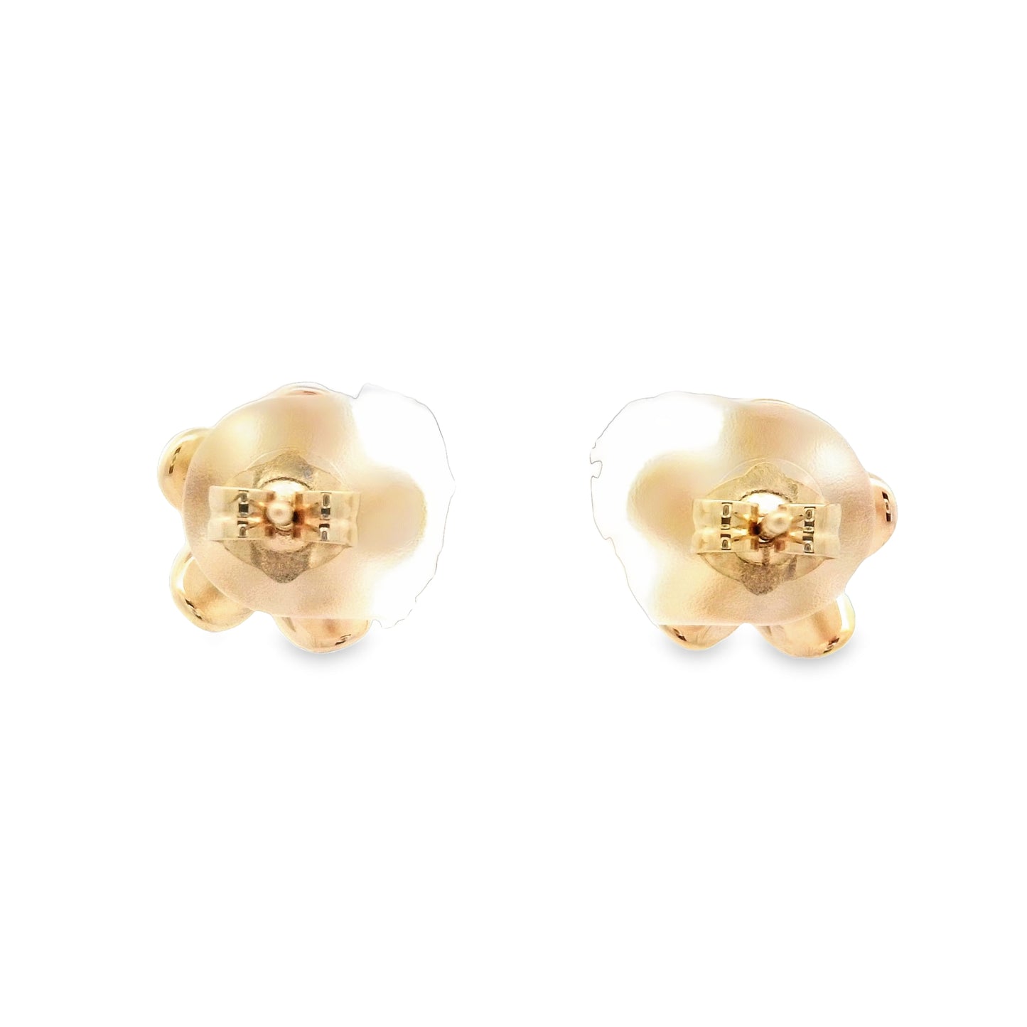 14k Yellow Gold .12cttw Diamond Plumeria Post Earrings - DePaulas