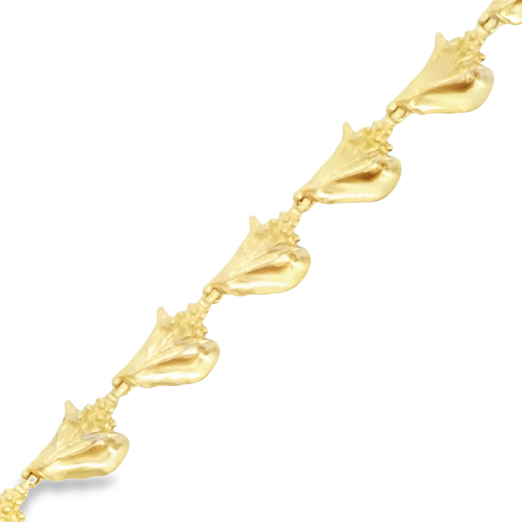 14k Yellow Gold Conch Bracelet 7 1/2"