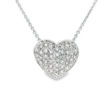 14k White Gold .25cttw Diamond Pave Heart Necklace 16