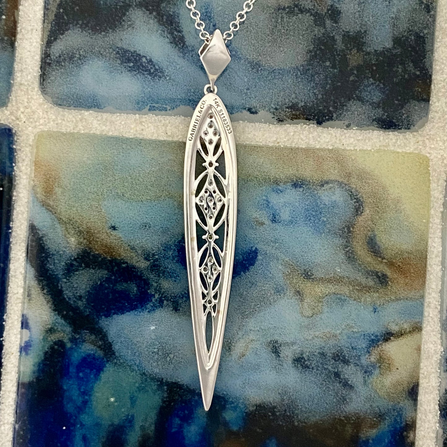 14k White Gold Diamond .48cttw Necklace