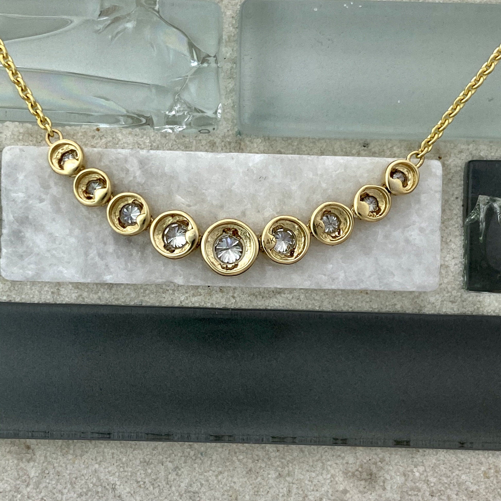 14k Yellow Gold Bezel Set Diamond .50cttw Necklace - DePaulas