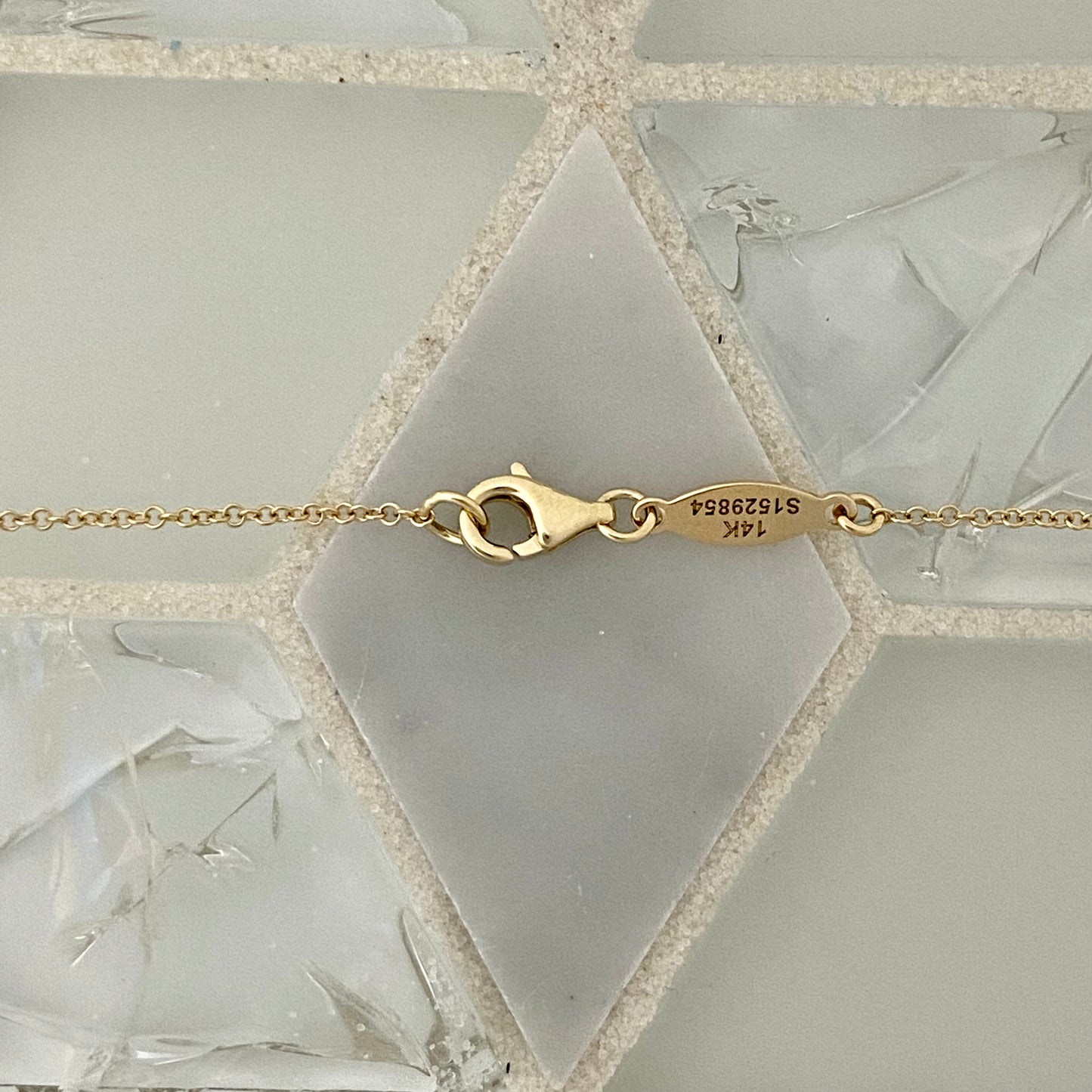 14k Yellow Gold Octagonal Pave Diamond .09cttw Necklace 17.5”