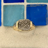 1/2 Reales Spain Mint 14k Yellow Gold Treasure Coin Ring