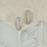 14k White Gold 1.03cttw Diamond Hoop Earrings