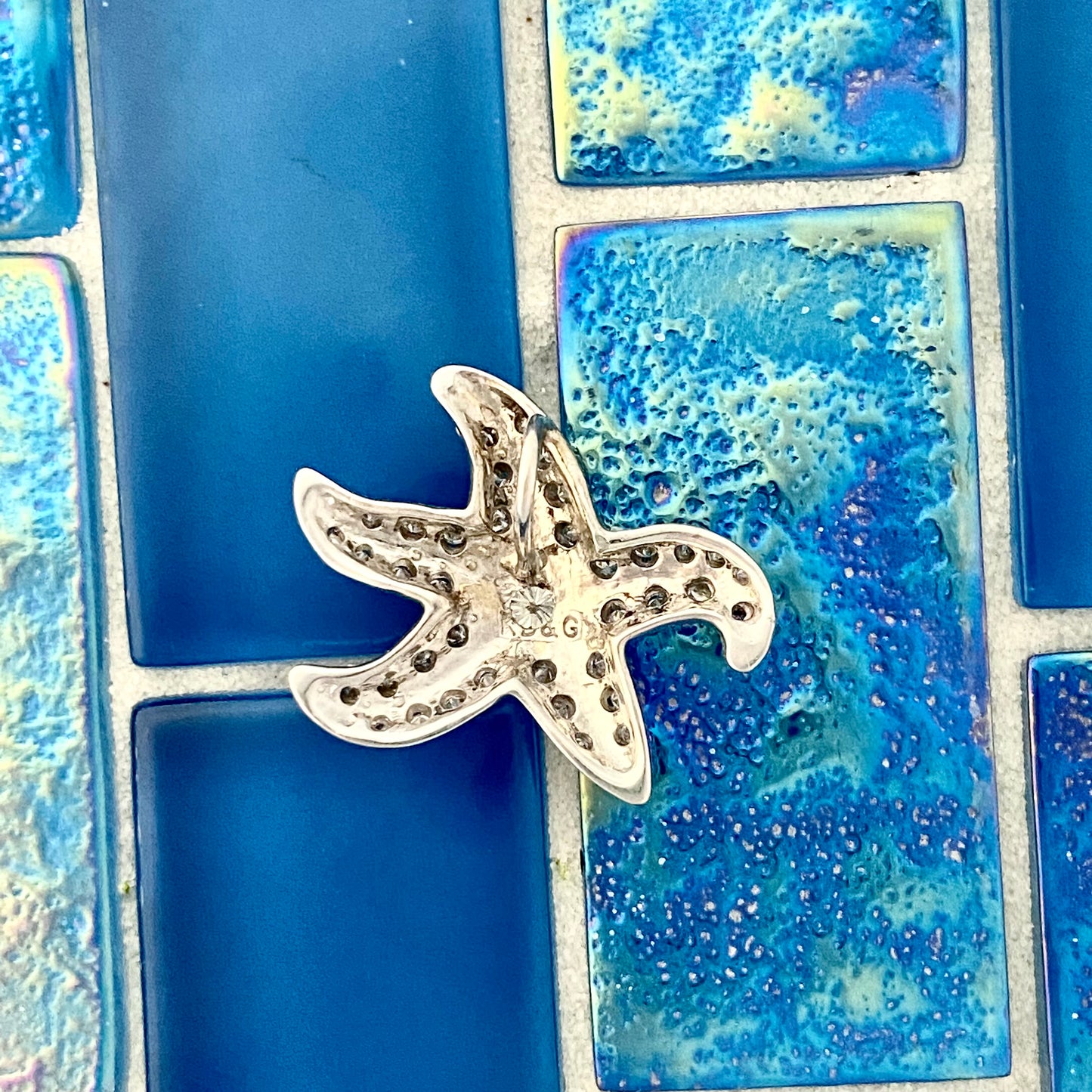 14k White Gold Large 1cttw Diamond Starfish Pendant - DePaulas