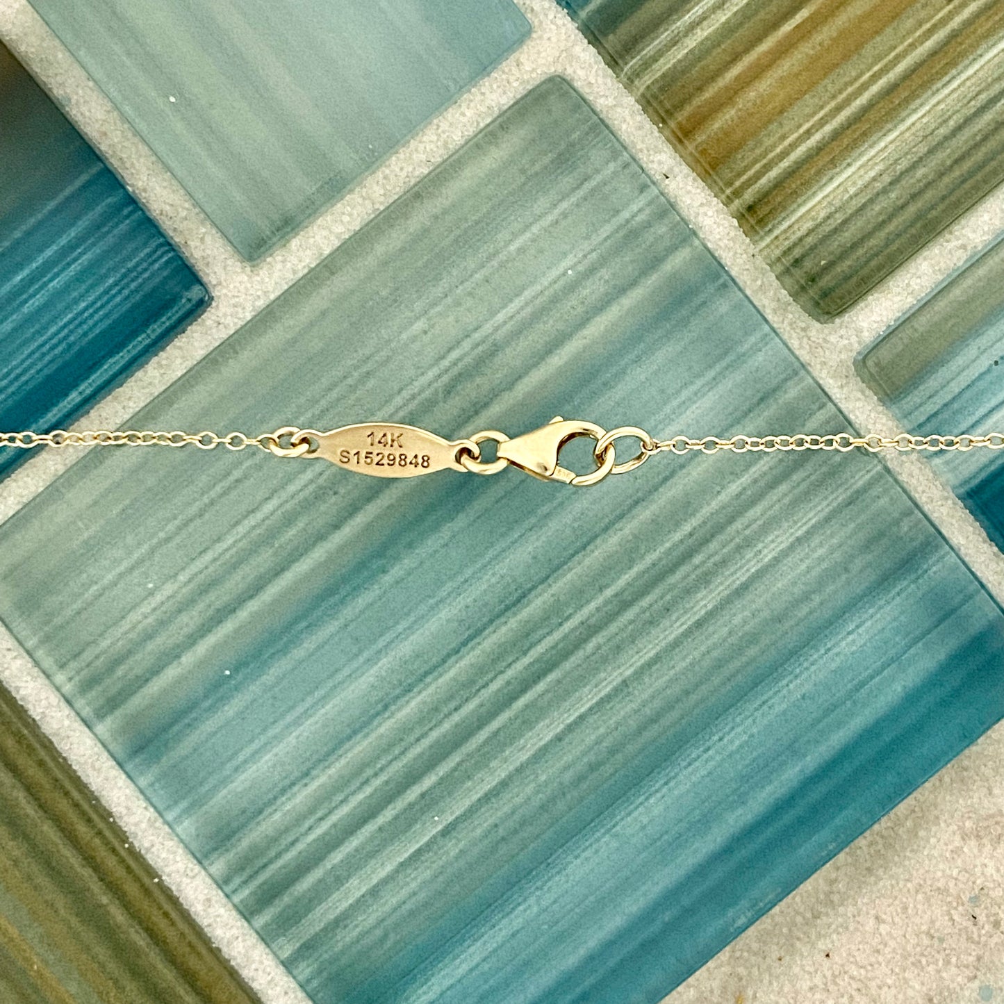 14k Yellow Gold Floral .11cttw Diamond Necklace 17.5”