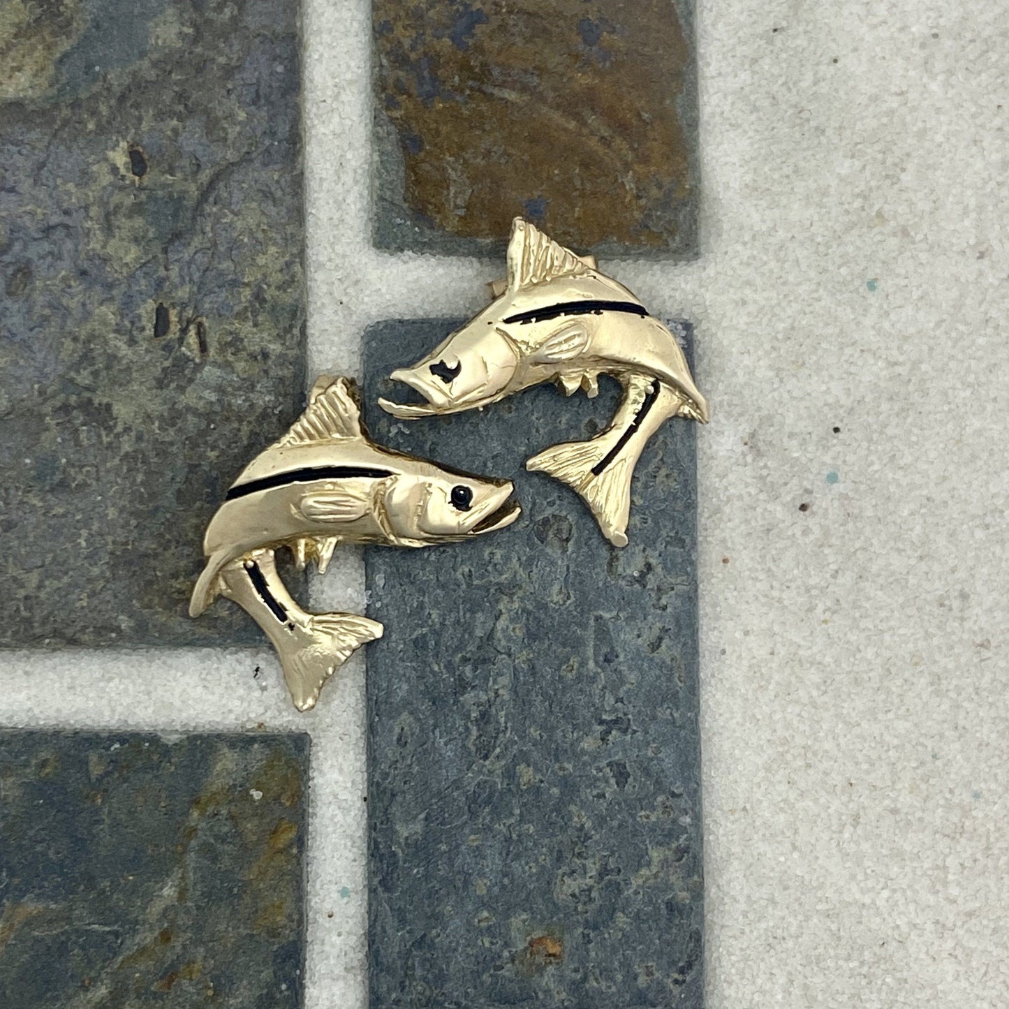 14k Yellow Gold Snook Post Earrings - DePaulas